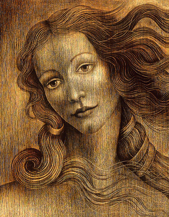 Zrození Venuše - detail  (32 x 24 cm)